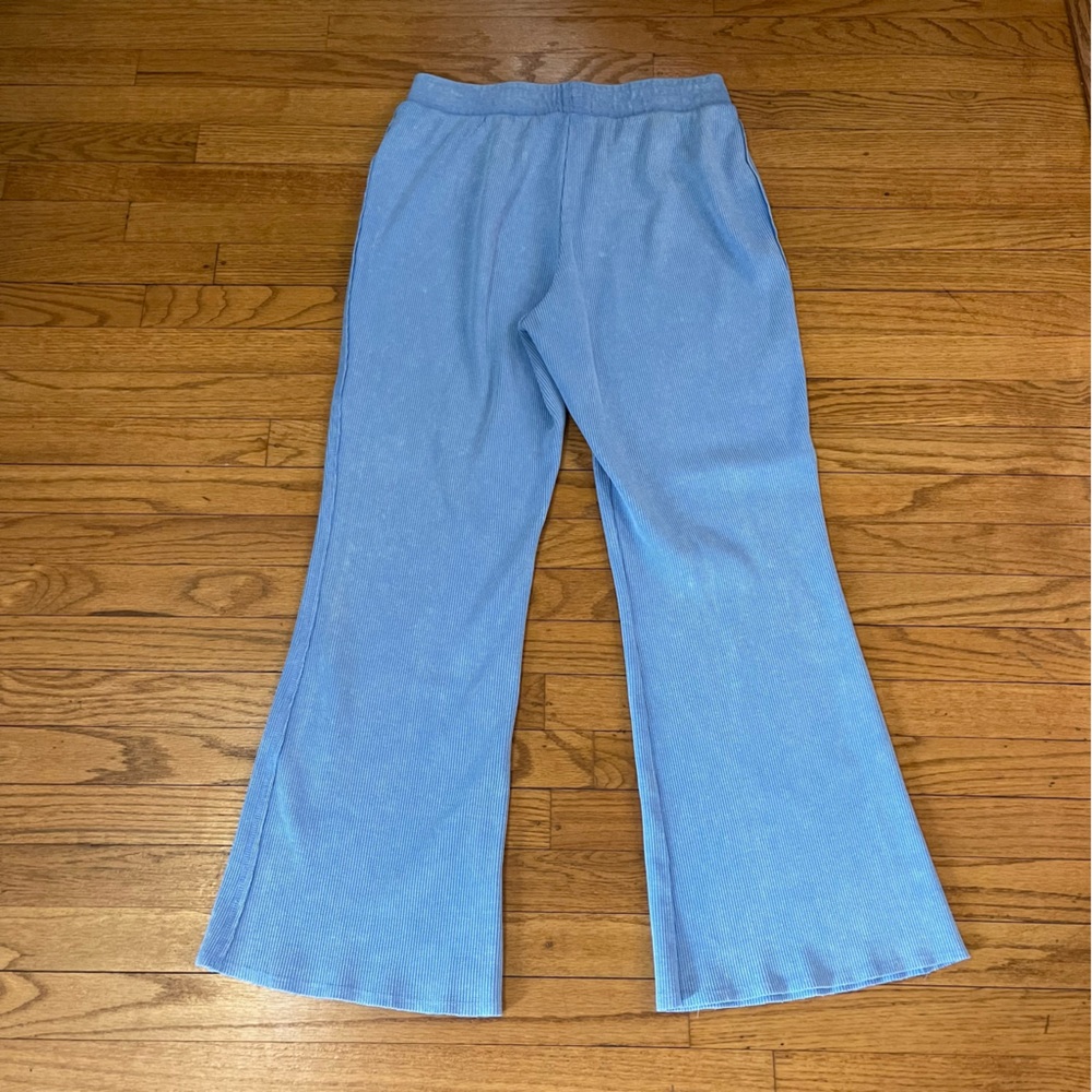 Sunnyside by Sundry Blue Waffle Knit Flare Lounge Pants Etra Large XL - Picture 10 of 10